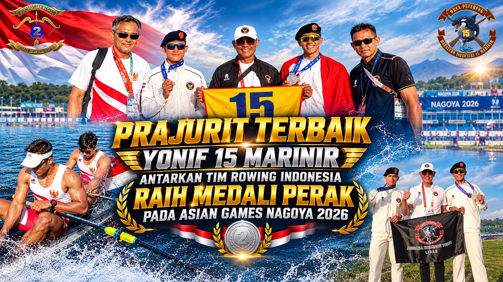 Prajurit Terbaik Yonif 15 Marinir Antarkan Tim