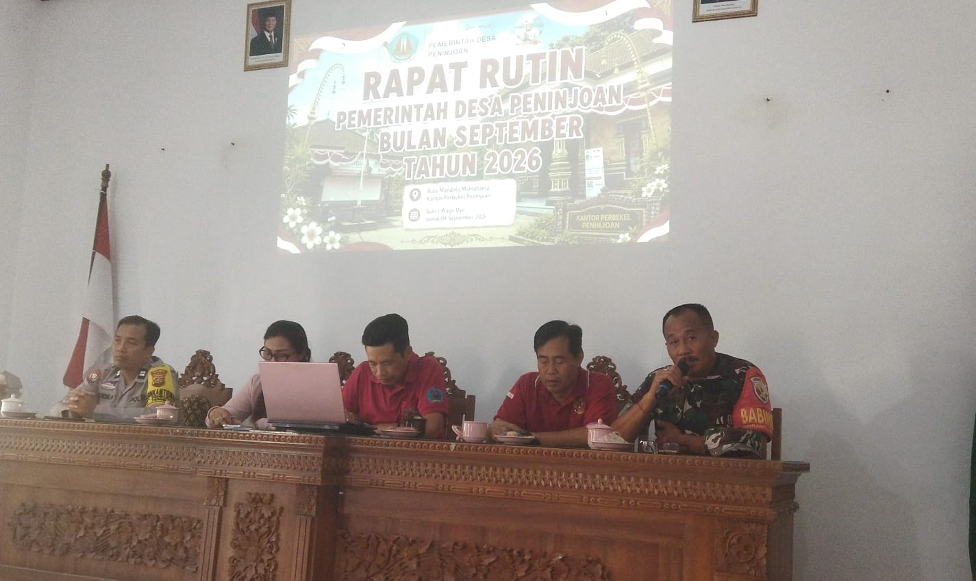 Babinsa Peninjoan Hadiri Rapat