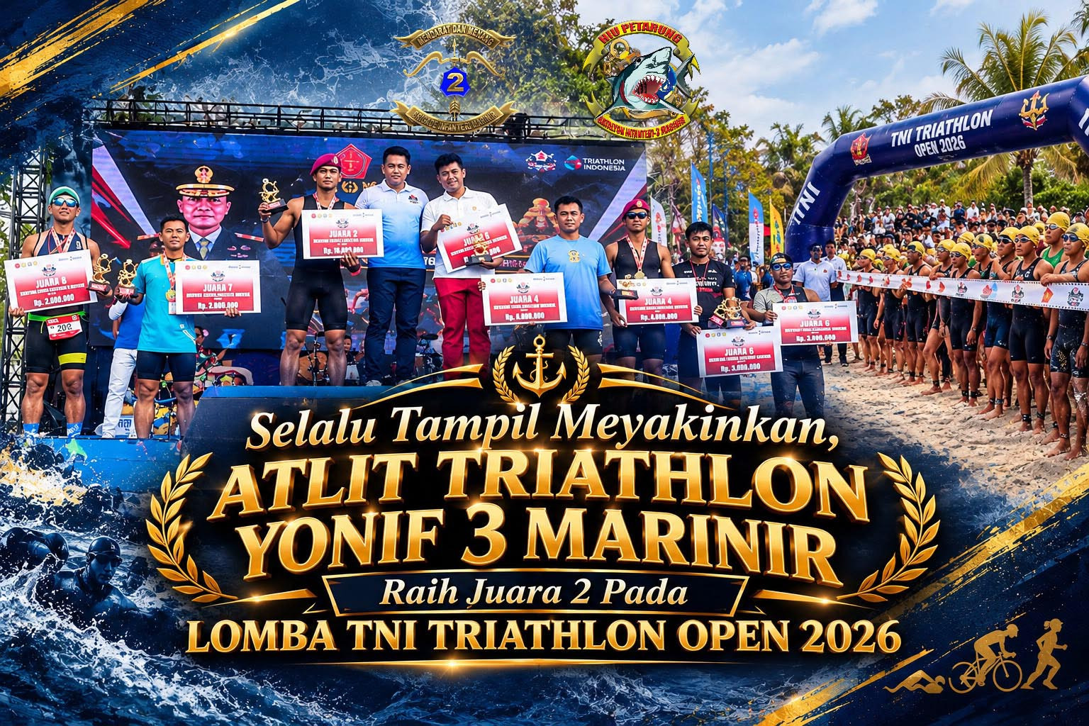 Atlit Triathlon Yonif 3 Marinir Raih Juara