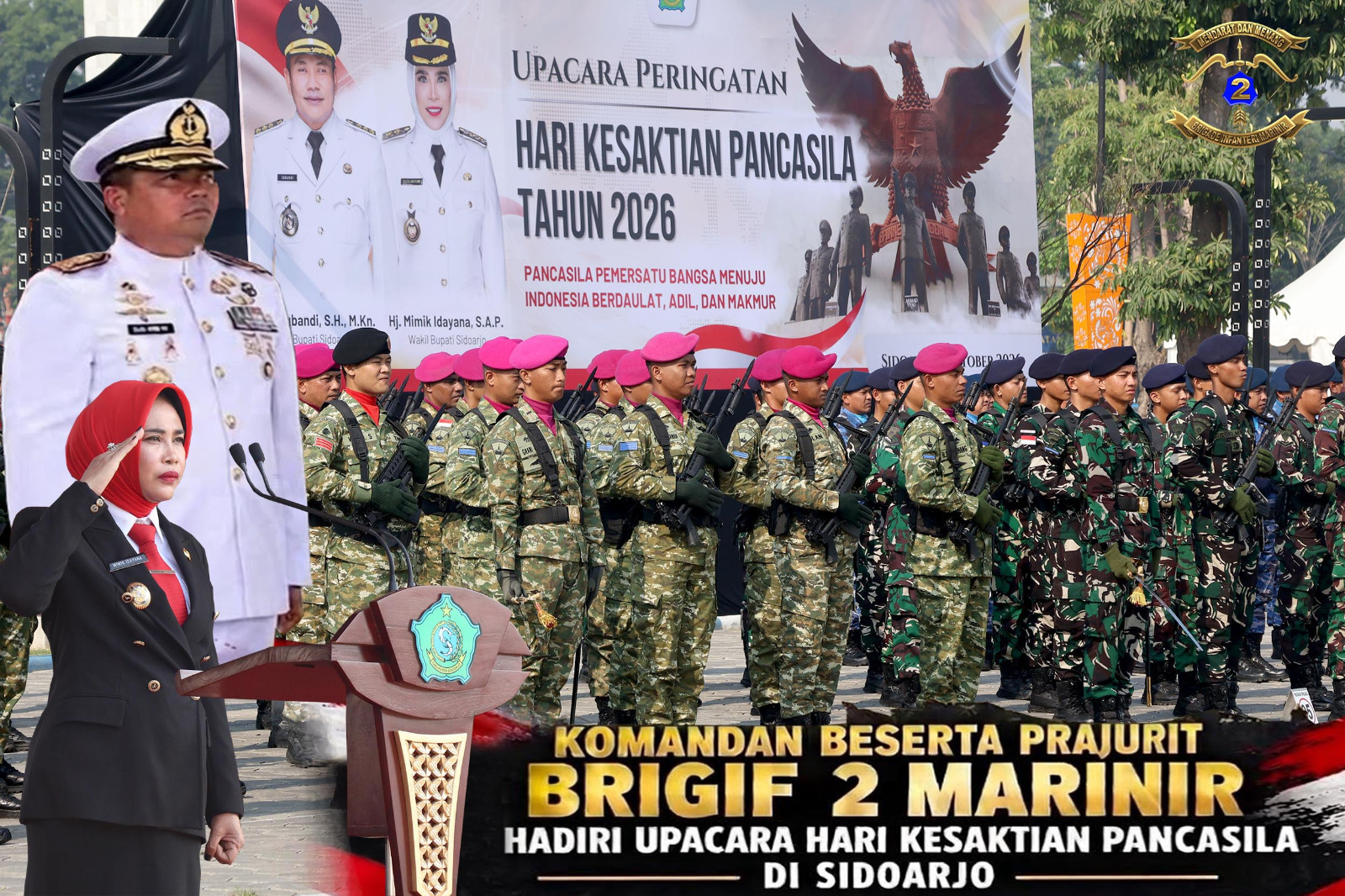 Komandan Beserta Prajurit Brigif 2 Marinir Hadiri Upacara