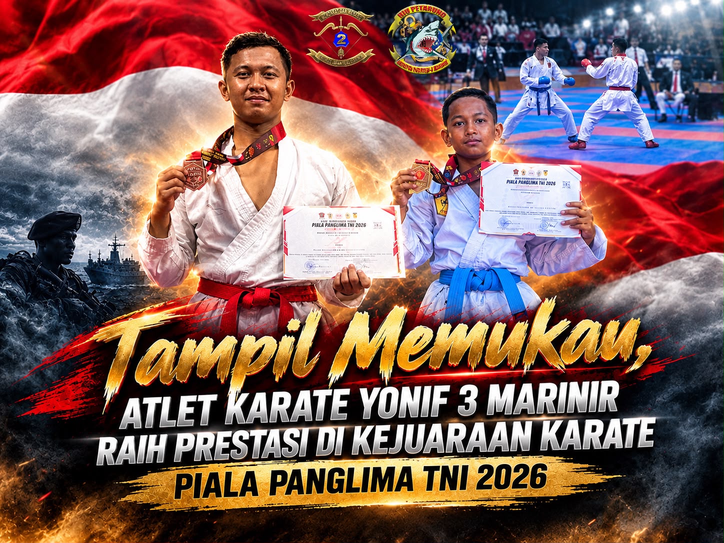 Atlet Karate Yonif 3 Marinir Raih Prestasi