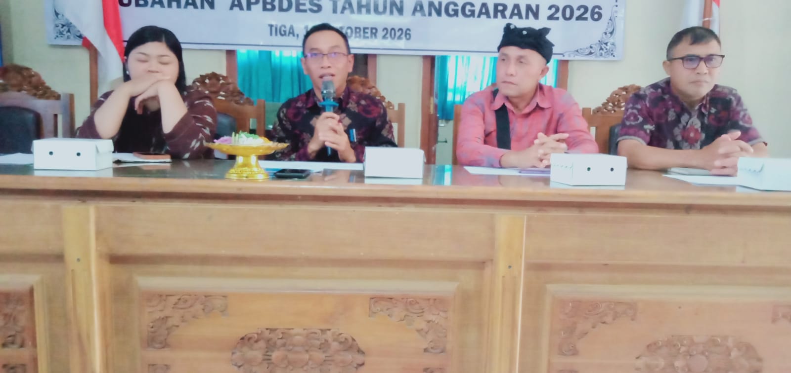 BABINSA DESA TIGA HADIRI MUSYAWARAH DESA