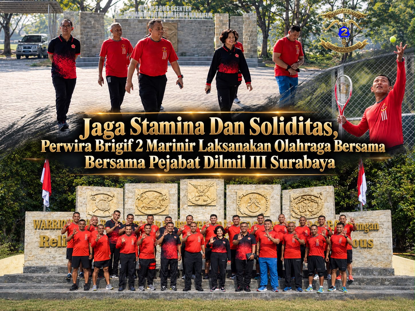 Perwira Brigif 2 Marinir Laksanakan Olahraga