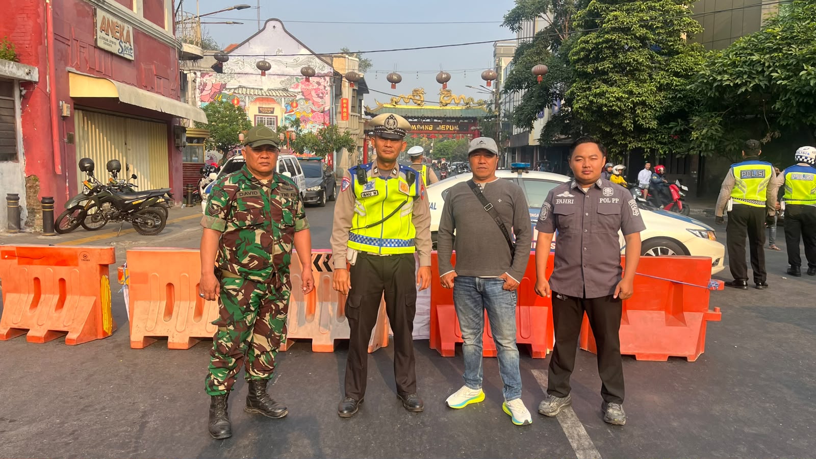 Koramil Pabean Cantian Siaga Amankan Car Free Day